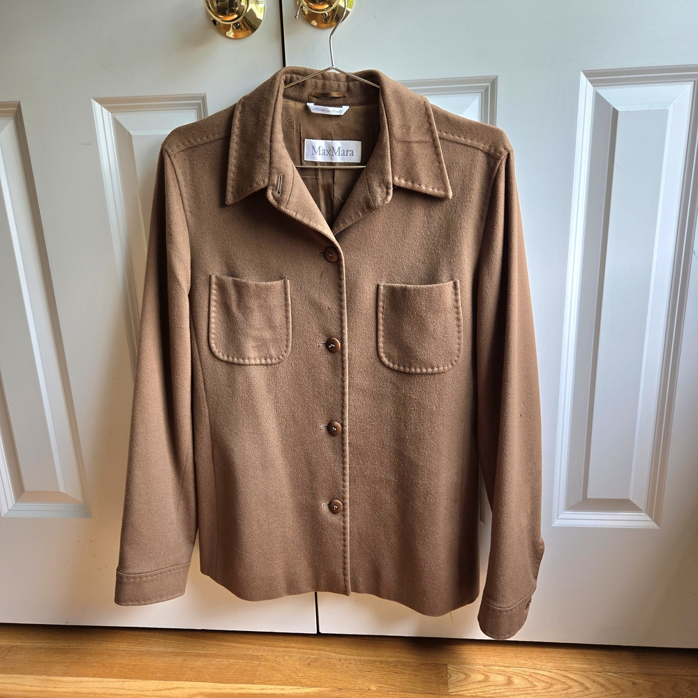 MaxMara Women's Brown Jacket - Flawed